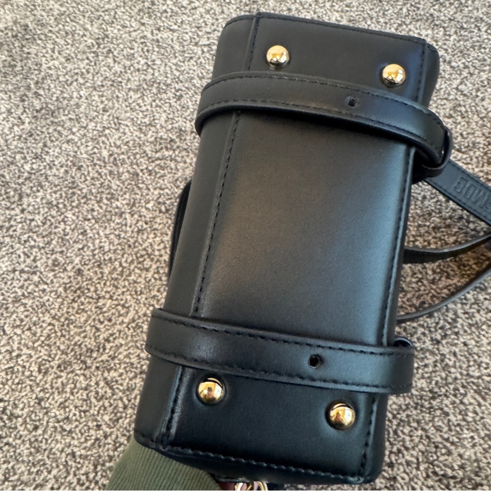 IEMBE by Travis Derry Black Mini Satchel Crossbody Bag Gold Hardware - Picture 8 of 12